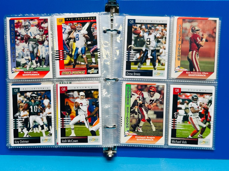 Photo 1 of 025228… final sale no returns/refunds-112 mixed football quartback cards in binder