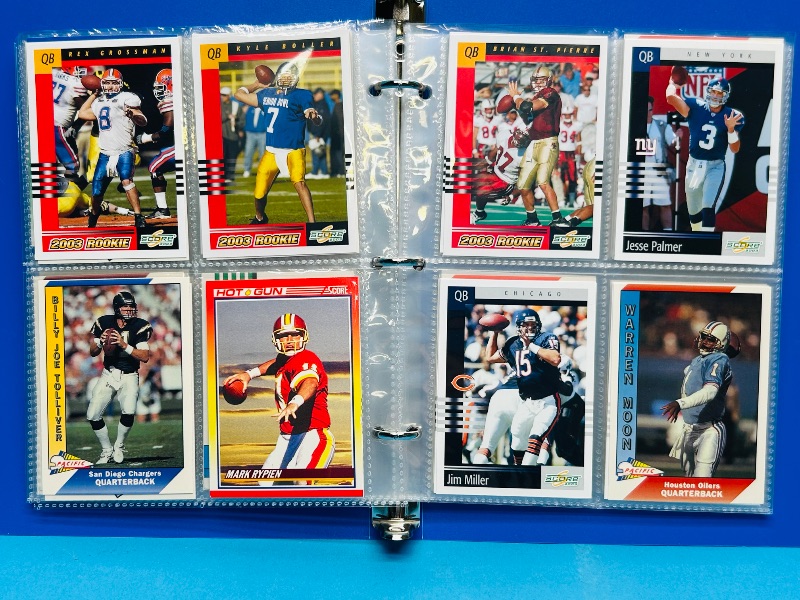 Photo 1 of 025228… final sale no returns/refunds-112 mixed football quartback cards in binder