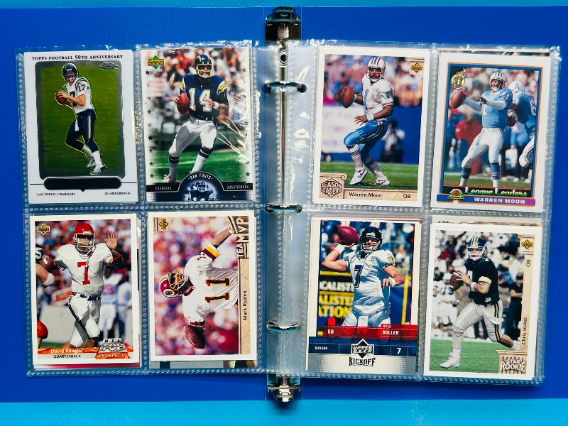 Photo 1 of 025228… final sale no returns/refunds-112 mixed football quartback cards in binder