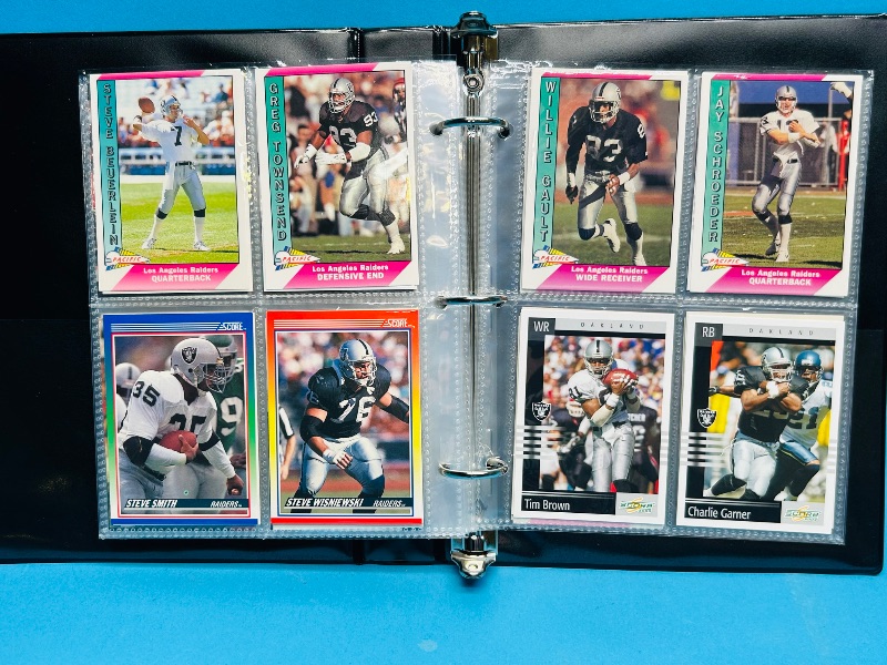Photo 1 of 025229… final sale no returns/refunds-124 mixed Raiders football cards in binder