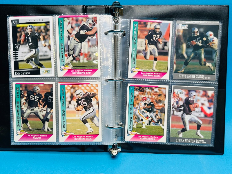 Photo 1 of 025229… final sale no returns/refunds-124 mixed Raiders football cards in binder