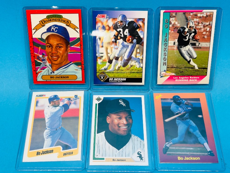 Photo 1 of 025234…6 Bo Jackson  cards in hard plastic sleeves 