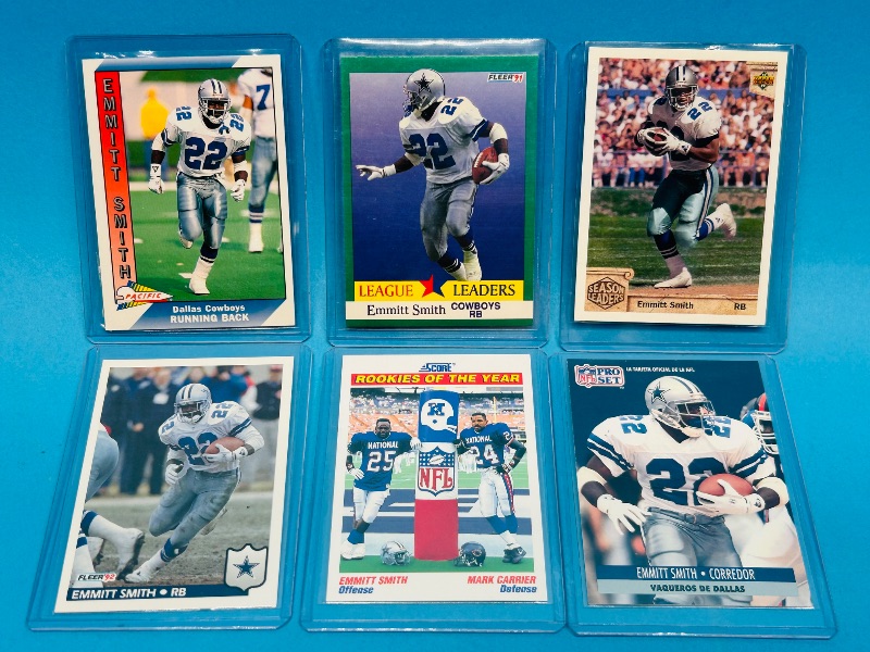 Photo 1 of 025236…6 Emmitt smith  cards in hard plastic sleeves 