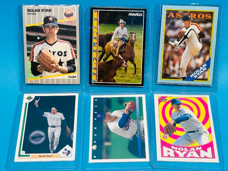 Photo 1 of 025245…6 Nolan Ryan  cards in hard plastic sleeves 