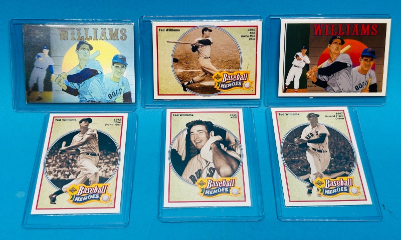 Photo 1 of 025246…6 Ted Williams  cards in hard plastic sleeves 