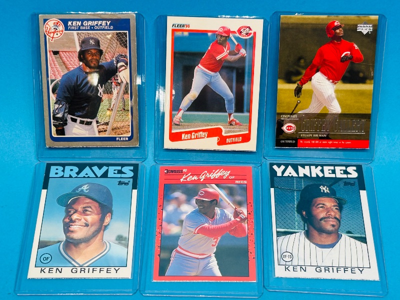 Photo 1 of 025248…6 Ken Griffey  cards in hard plastic sleeves 