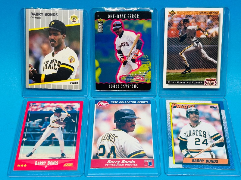 Photo 1 of 025253…6 Barry Bonds cards in hard plastic sleeves 