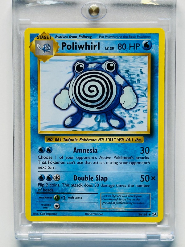 Photo 1 of 025254…Poliwhirl Pokémon card in hard plastic case