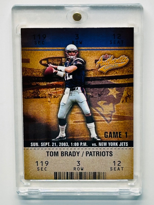 Photo 1 of 025266…Tom Brady card 22 in hard plastic case