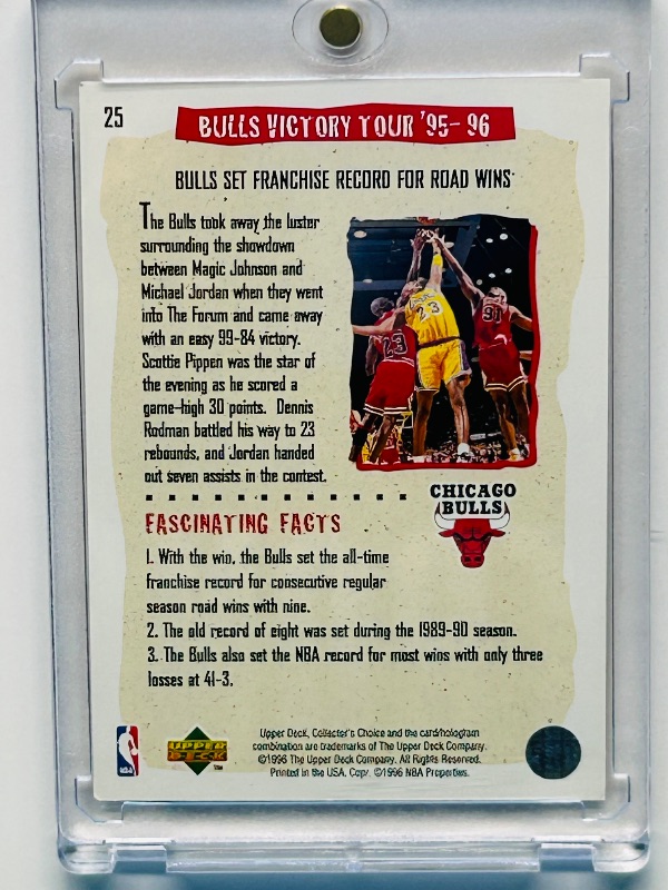 Photo 1 of 025267…Michael Jordan card 25 in hard plastic case