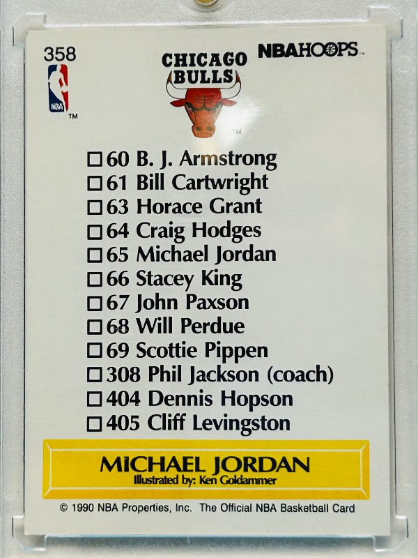 Photo 1 of 025272… Michael Jordan NBA Hoops card 358 in hard plastic case