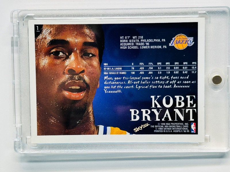 Photo 1 of 025278… Kobe Bryant card 1 in hard plastic case