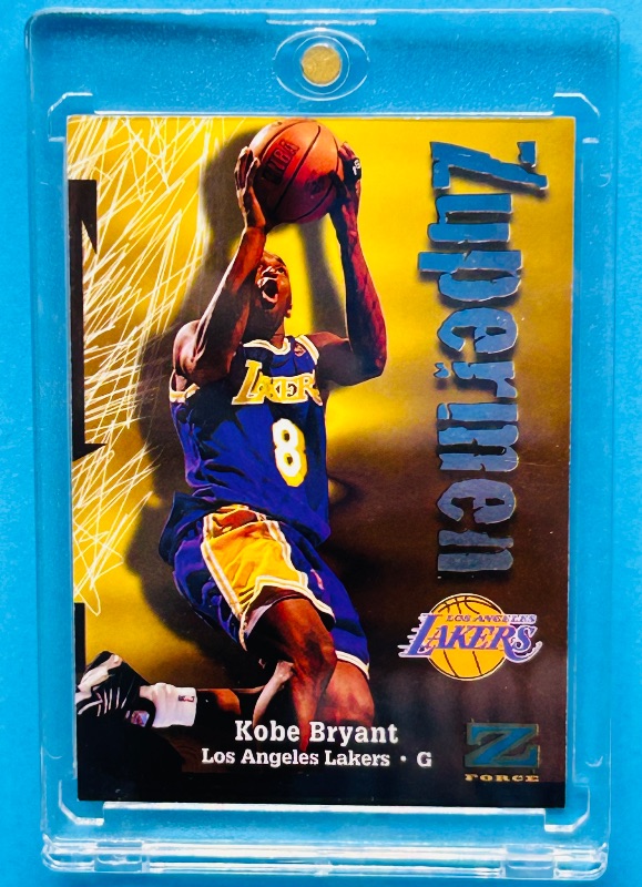 Photo 1 of 025279…Kobe Bryant Zuperman card 195 in hard plastic case