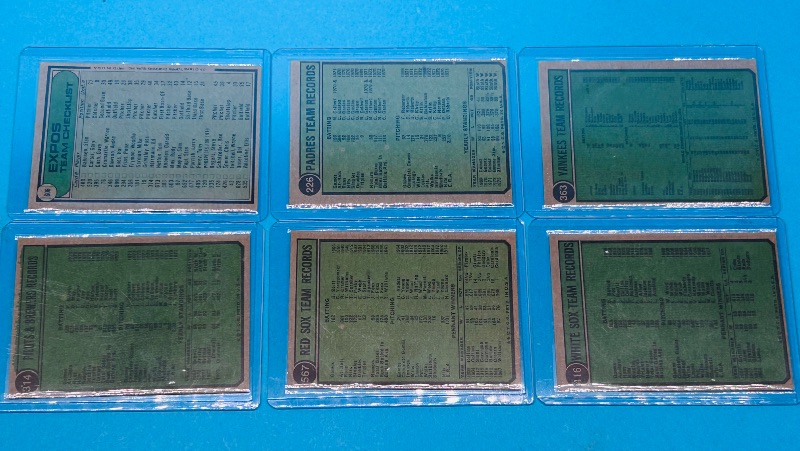 Photo 1 of 025288… 6 vintage team checklist cards from the 1970’s in hard plastic sleeves 