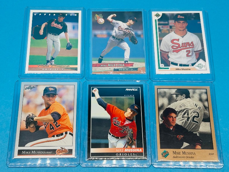 Photo 1 of 025293…6 Mike Mussina cards in hard plastic sleeves 
