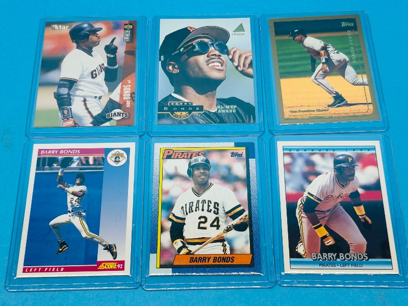 Photo 1 of 025294…6 Barry Bonds cards in hard plastic sleeves 