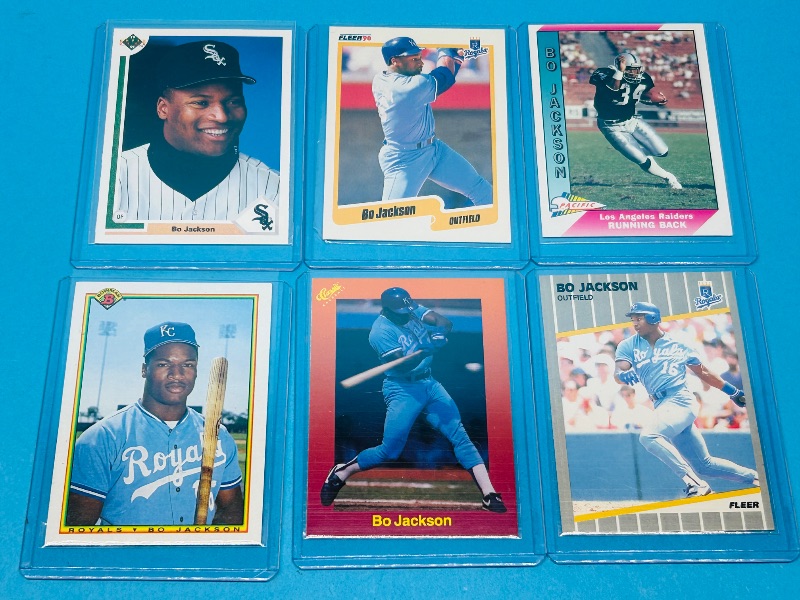 Photo 1 of 025295…6 Bo Jackson cards in hard plastic sleeves 
