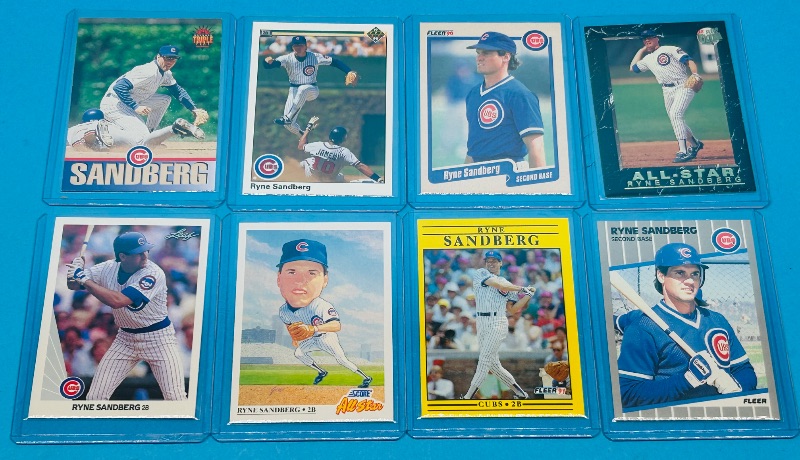 Photo 1 of 025296…8 Ryne Sandberg cards in hard plastic sleeves 