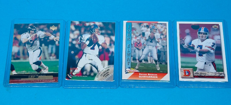 Photo 1 of 025301…4 John Elway cards in hard plastic sleeves 
