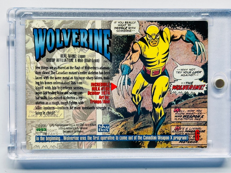 Photo 1 of 025306…Wolverine card 6  in hard plastic case