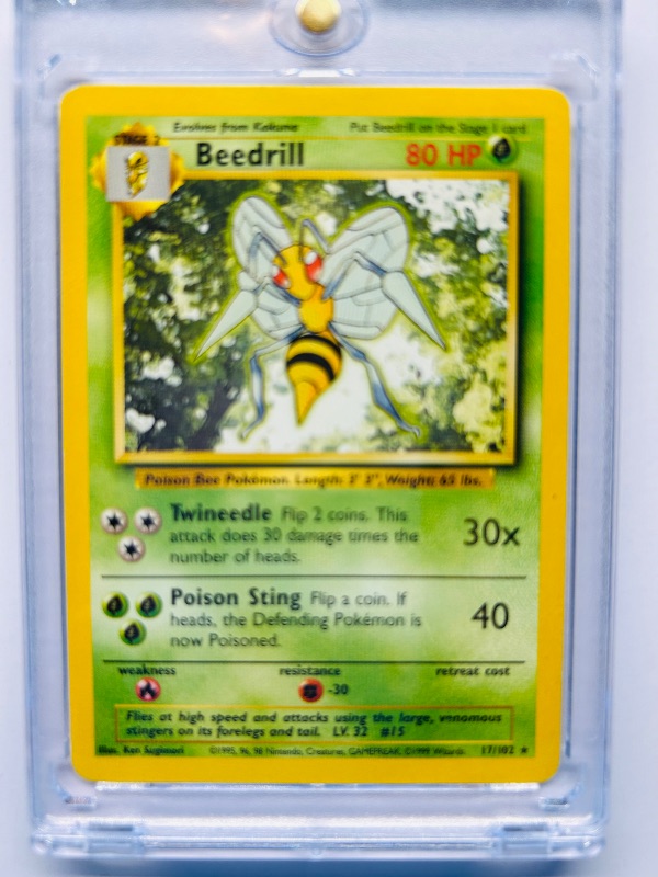 Photo 1 of 025308…Beedrill Pokémon card  in hard plastic case