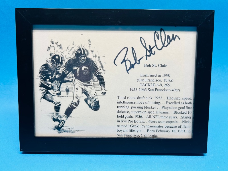 Photo 1 of 025316…framed Bob St.Clair autograph with COA on back 8 x 6”