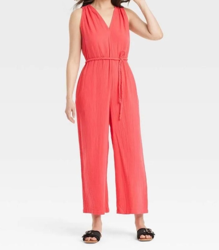 Photo 1 of 025415…ladies tie waist jumpsuit size M -like new condition  Universal Thread 