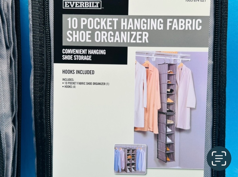 Photo 1 of 025487… Everbuilt 10 pocket hanging fabric shoe organizer 