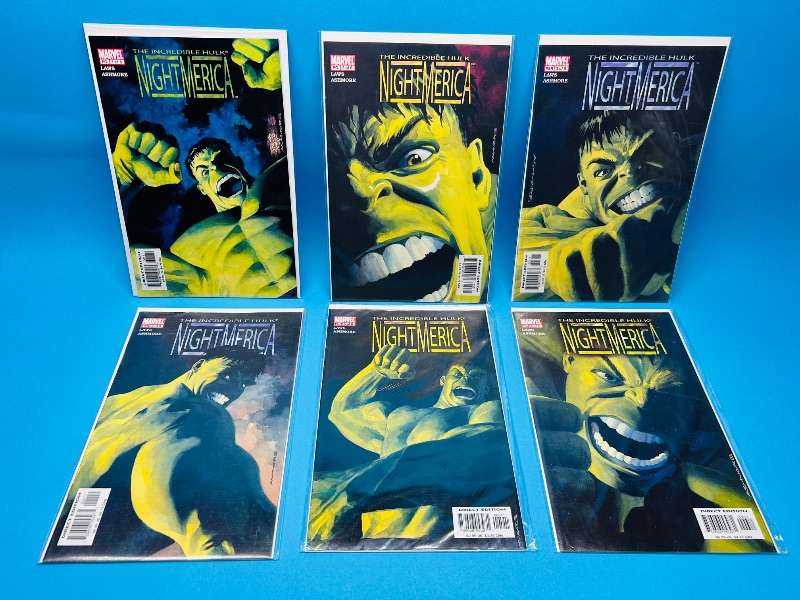 Photo 1 of 025504…Hulk Night Merica #1-6 comics in plastic sleeves 