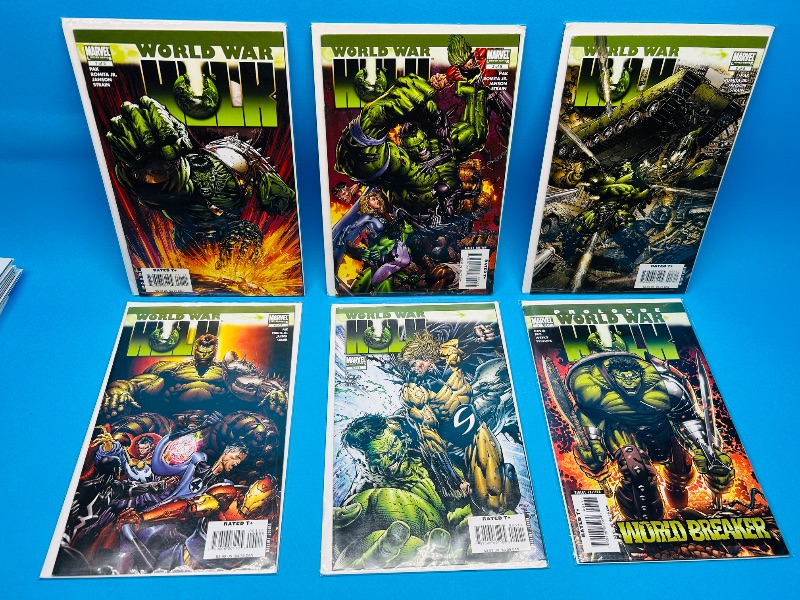 Photo 1 of 025505…wirld war Hulk #1-5 and Prologue #1 comics in plastic sleeves 