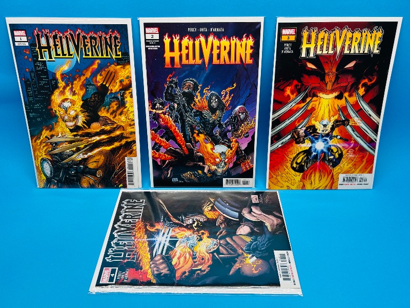Photo 1 of 025554…Hellverine #1-4  comics in plastic sleeves 