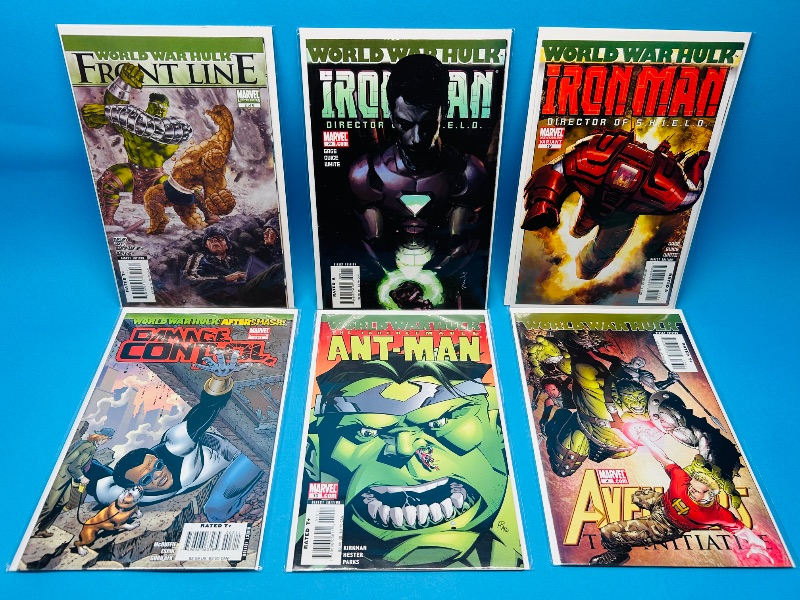 Photo 1 of 025558…6 world war Hulk  comics in plastic sleeves 