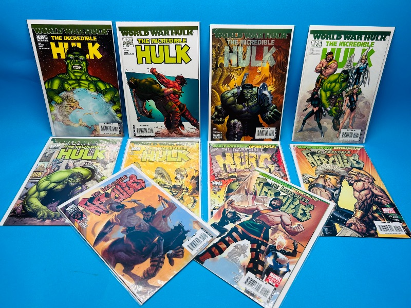 Photo 1 of 025561…10 Hulk and Hercules  comics in plastic sleeves #106-115