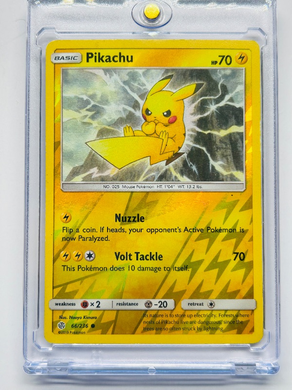 Photo 1 of 025590…Reverse holo Pikachu  Pokémon card in hard plastic case