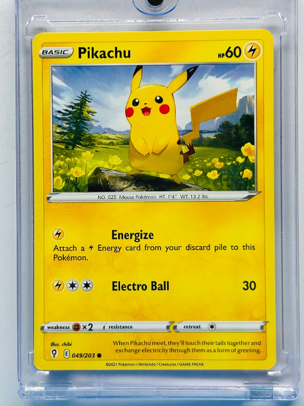 Photo 1 of 025591…Pikachu  Pokémon card in hard plastic case