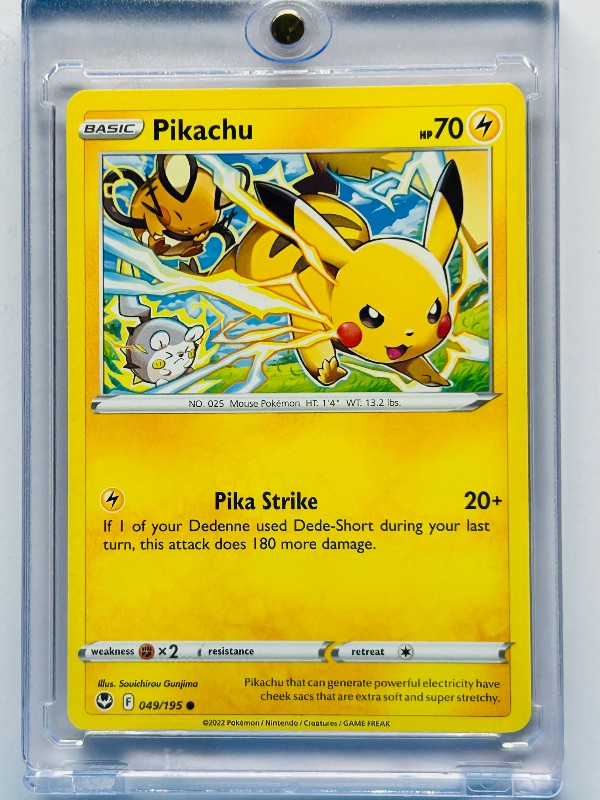 Photo 1 of 025592…Pikachu  Pokémon card in hard plastic case