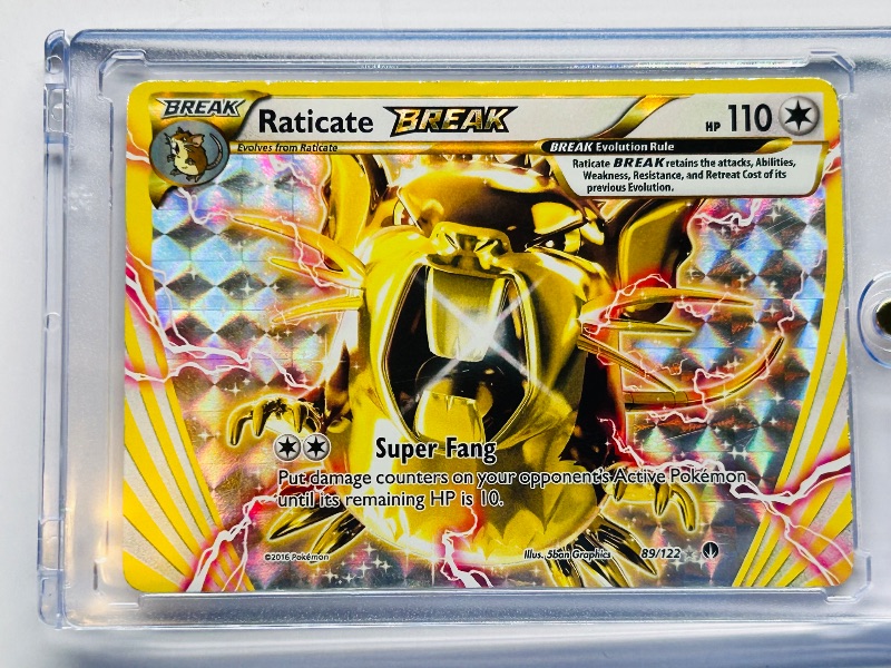 Photo 1 of 025593…hologram Raticate Break Pokémon card in hard plastic case