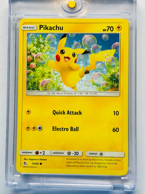 Photo 1 of 025595…Pikachu  Pokémon card in hard plastic case
