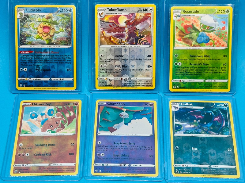 Photo 1 of 025598… 6 reverse holo  Pokémon cards in hard plastic sleeves 