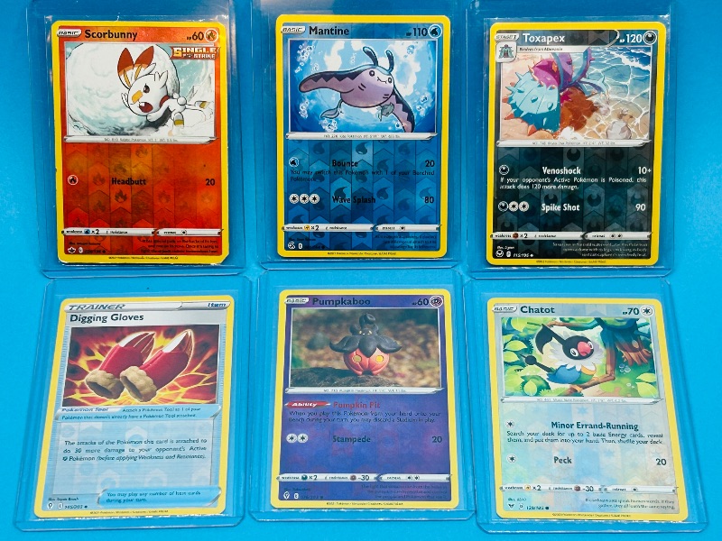 Photo 1 of 025600… 6 reverse holo  Pokémon cards in hard plastic sleeves 