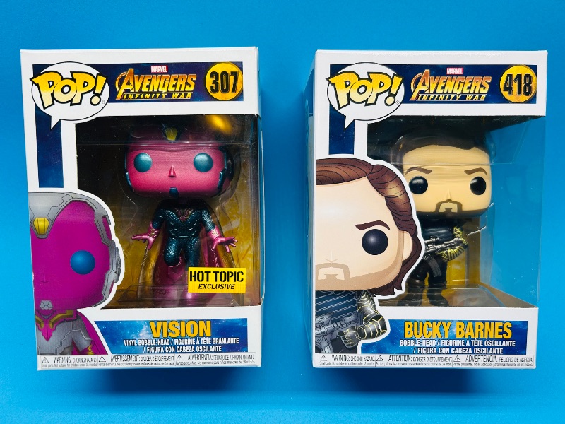 Photo 1 of 025616…2 Funko Pops Avengers vinyl bobble heads 