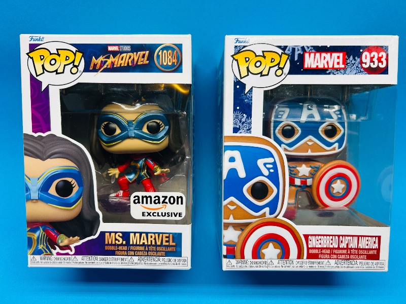 Photo 1 of 025618… 2 Funko Pops Marvel vinyl bobble heads 