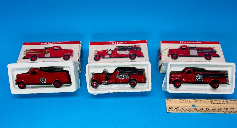 Photo 1 of 025620… 3 collectible mini fire trucks 