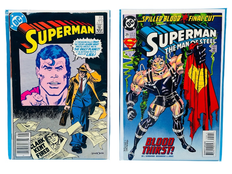 Photo 1 of 025627…2 Superman comics in plastic sleeves 