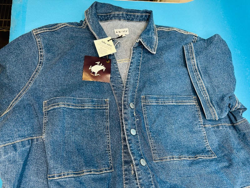 Photo 1 of 025667… size 1X Jean shorts romper  - like new condition 