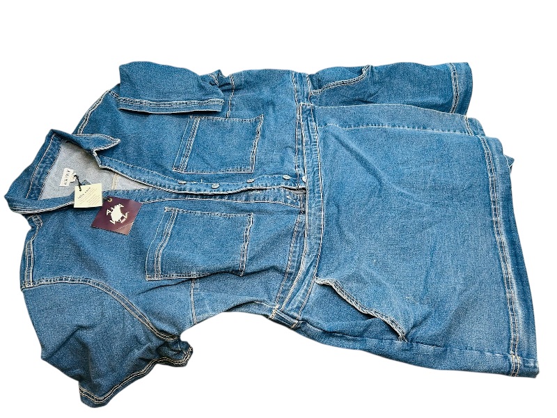 Photo 1 of 025669…size 1X Jean shorts romper  - like new condition 