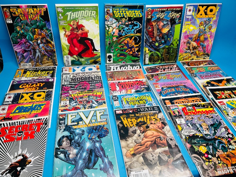 Photo 1 of 025702… final sale no return/refund- 30 misc comics in plastic sleeves