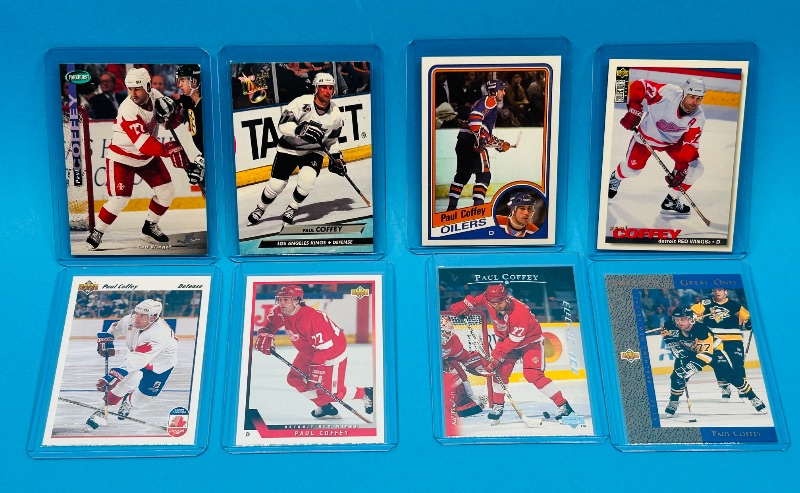 Photo 1 of 025716…8 Paul Coffey cards in hard plastic sleeves