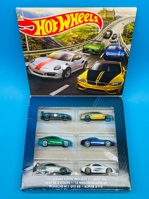 Photo 1 of 025735…hot wheels die cast cars set of 6- worn packaging 