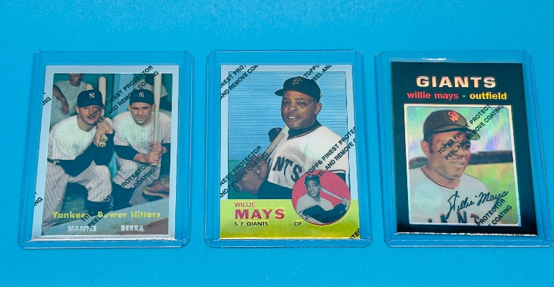 Photo 1 of 025739…3 reprint baseball cards with protective coating in hard plastic sleeves